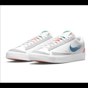 Nike x Mayumi Yamase Blazer Low '77 Sneakers Distressed Painted White Multicolor